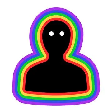 Human with radiating and emanating aura and colorful chakras around the head. Stock Illustration