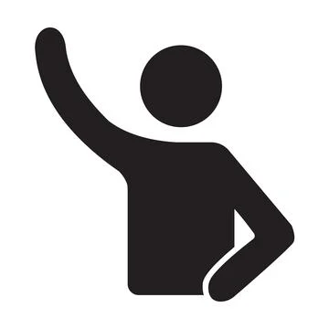 Human raised hand icon vector for your website design, logo, app, UI. illustr Stock Illustration