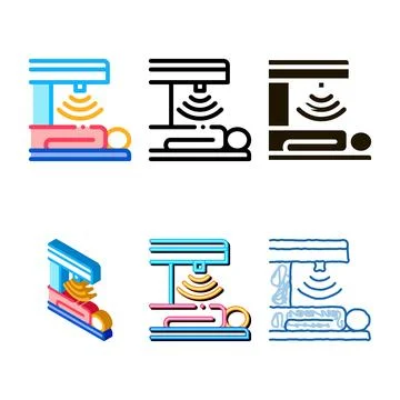 Human range stomach scanner icon vector outline Stock Illustration