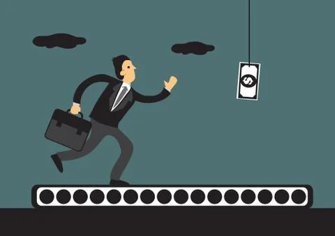 Human Rat Race Cartoon Vector Illustration Stock Illustration