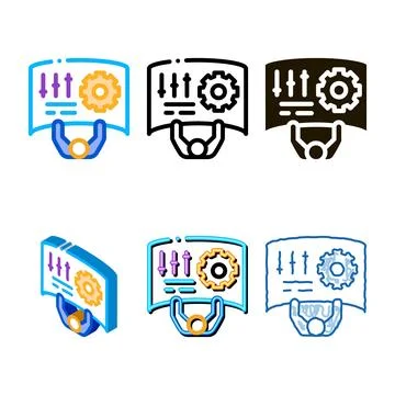 Human reality simplified settings icon vector outline Stock Illustration