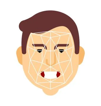 Human recognition face. Personality Identification. vector illustration Stock Illustration