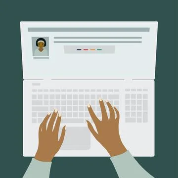 Human is registering on website. Stock Illustration