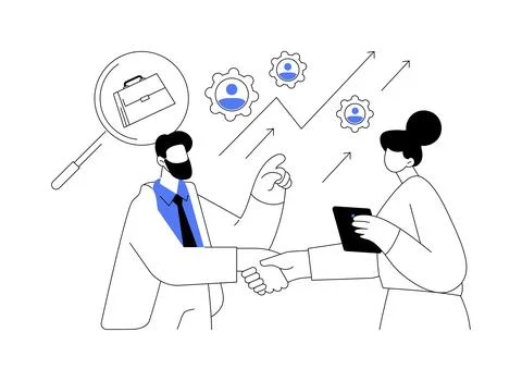 Human relations abstract concept vector illustration. Illustrazione stock