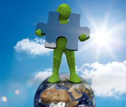 Human representation standing on earth Stock Illustration