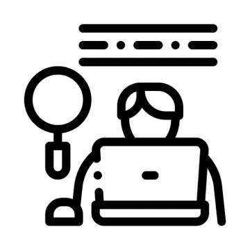 Human Research Icon Vector Outline Illustration Stock Illustration