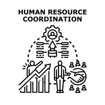 Human resource coordination optimizing business process management Illustrazione stock