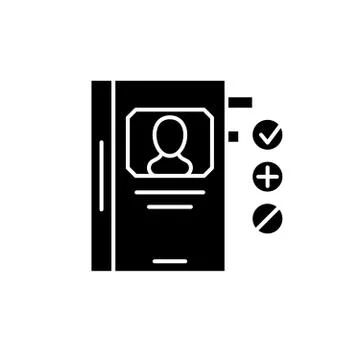 Human resource development black icon, vector sign on isolated background. Human Stock Illustration