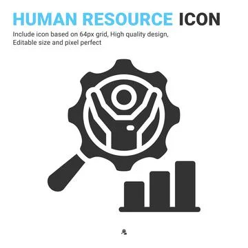 Human resource icon vector with glyph style isolated on white background Stock Illustration