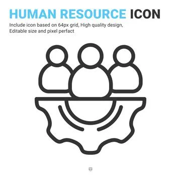 Human resource icon vector with outline style isolated on white background イラスト素材