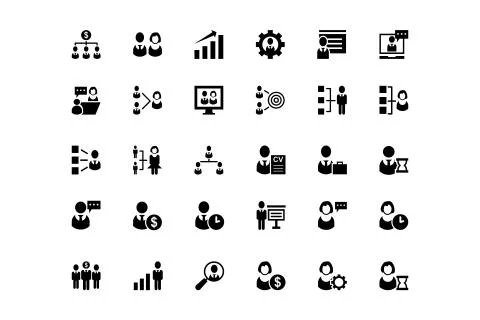 Human Resource Icons Stock Illustration