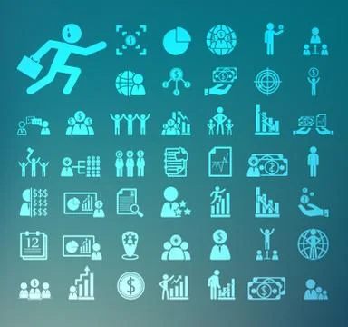 Human resource icons  retina vector set Stock Illustration