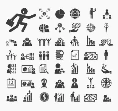 Human resource icons vector set Stock Illustration