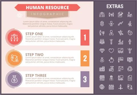 Human resource infographic template and elements. Illustrazione stock