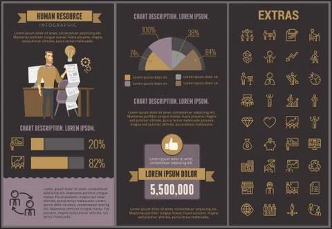 Human resource infographic template and elements. Illustrazione stock