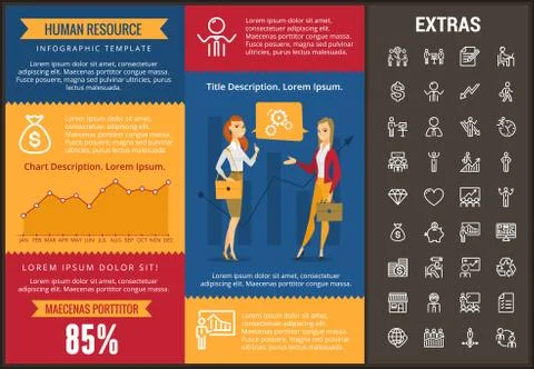 Human resource infographic template and elements. Illustrazione stock