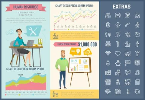 Human resource infographic template and elements. Illustrazione stock