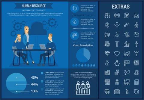 Human resource infographic template and elements. Illustrazione stock