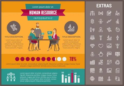 Human resource infographic template and elements. 스톡 일러스트