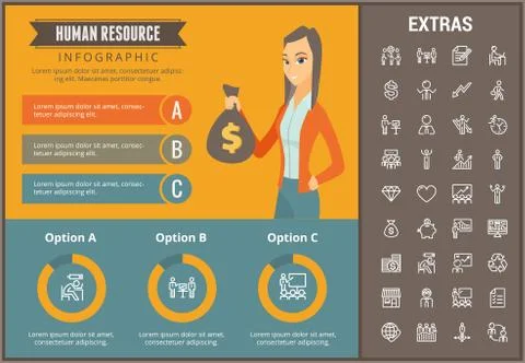 Human resource infographic template and elements. 스톡 일러스트