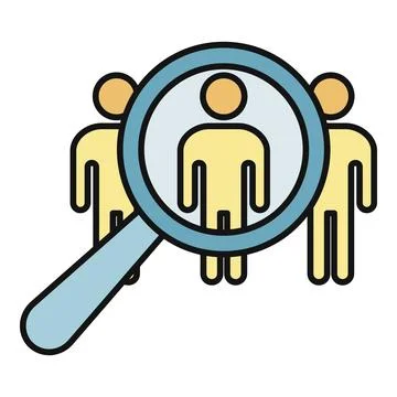 Human resource magnifying glass selecting a candidate Illustrazione stock