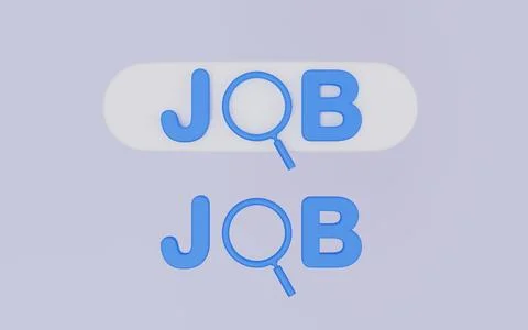 Human resource management and hiring, Searching job concept 3d illustration Stock Illustration