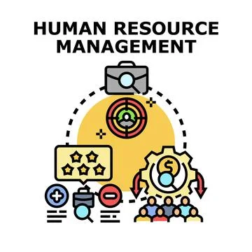 Human resource management business process and employee development Stock Illustration