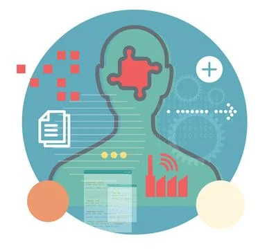 Human Resource Management in Industry - Abstract Illustration Stock Illustration