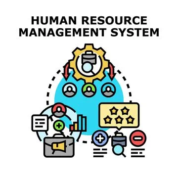 Human resource management system process and technology consulting Stock Illustration