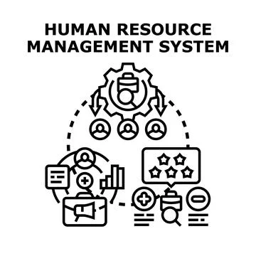 Human resource management system process and technology consulting Stock Illustration