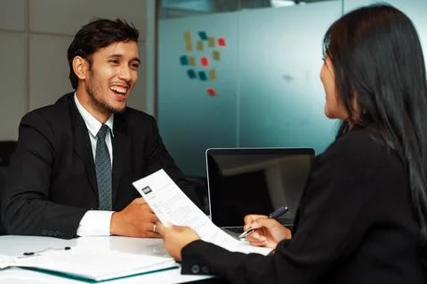 Human resource manager interviewing the candidate. uds Stock Photos
