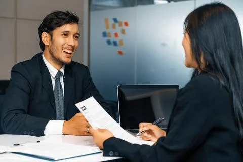 Human resource manager interviewing the candidate. uds Stock Photos