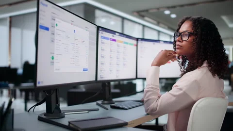 Human Resource Manager Processes Payroll Stock Footage 339187710