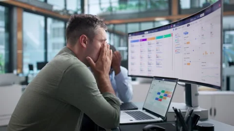 Human Resource Manager Reviews Candidate Profiles Stock Footage 345312234