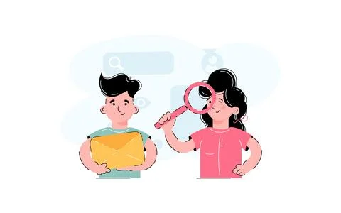 Human resource managers, both men and women. Finding employees is a notion... Stock Illustration