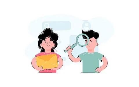 Human resource managers, both men and women. Finding employees is a notion... Stock Illustration