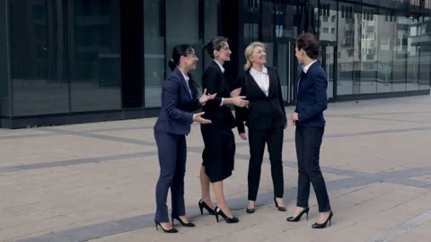 Human Resource managers celebrating successful recruitment with high five Stock Footage 135925390