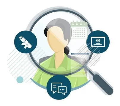 Human Resource Selection - Female Candidate Interview Stock Illustration