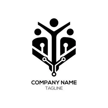 Human Resource Tech Logo Staffing Ilustração Stock