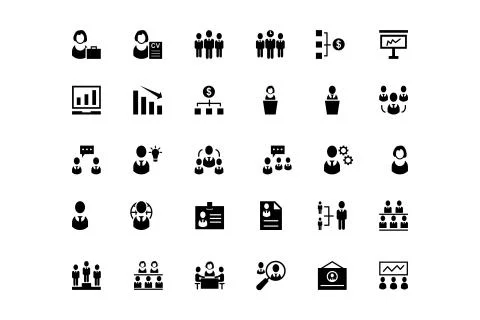 Human Resource Vector Icons Stock Illustration
