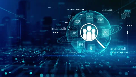 Human resources analytics and recruitment concept with global network, 库存影片 330984016