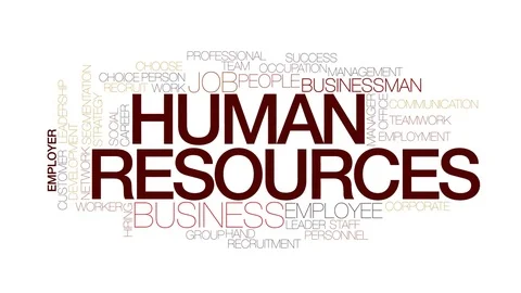 Human resources animated word cloud, text animation. Kinetic typography. Stock Footage 71849148