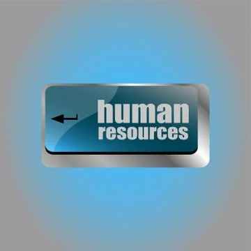 Human resources button on computer keyboard key Stock Illustration
