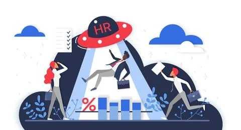 Human Resources Cloud Recruitment Concept Vector Art Illustrazione stock