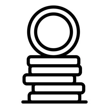 Human resources coins stack icon, outline style 스톡 일러스트