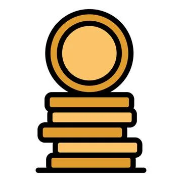 Human resources coins stack icon vector flat Stock Illustration