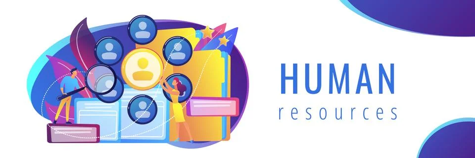 Human resources concept banner header. Stock Illustration
