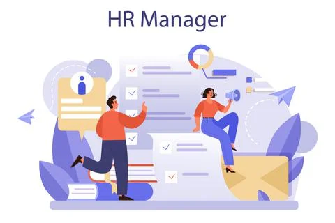 Human resources concept. Idea of recruitment and job management. Stock Illustration