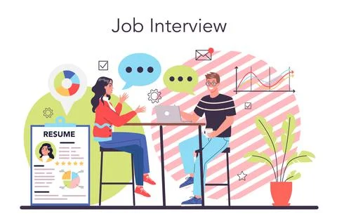 Human resources concept. Job interview. Idea of employment and hiring. Stock Illustration