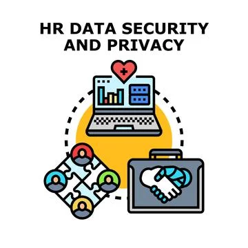 Human resources data security and privacy concept Stock Illustration